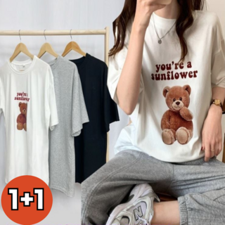 곰돌이 반팔 루즈핏 티셔츠