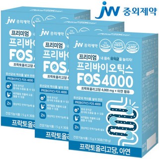 프리바이오틱스 FOS 4000 아연 함유 분말 가루 프락토올리고당 유익균 유산균 먹이 장건강 총3박스, 500g, 3개