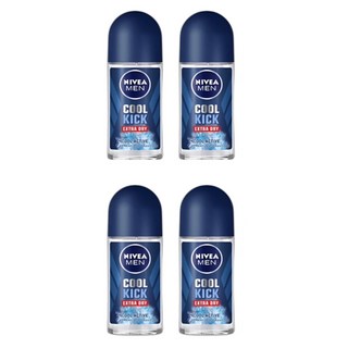 Nivea Men Cool Kick 니베아 남성 롤온데오드란트 스틱 쿨킥 50ml 4팩, 4개