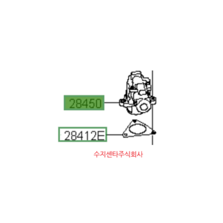 R엔진 EGR밸브 / 284102F000FFF / 가스켓 / 284202F000 / 세트상품/ 턱없는 부품/ 2013년 11월 이전차량 / 순정부품, 1개