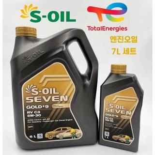에스오일 세븐골드 RV C3 5W30 6L 1개 + 1L 디젤 엔진오일, 1세트, 세븐골드 9 RV C3 5W30 7리터(6L+1L)