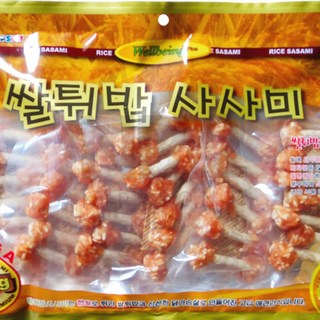 니편2 쌀튀밥 덤벨 사사미 500G 강아지닭육포