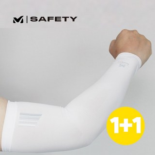 [1+1]밀레 쿨토시 남성 여성 자외선 차단 골프 운전 캠핑 배달 오토바이 팔토시, 블랙+화이트, 2개