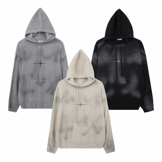 [UNISEX]시스템더티하찌후드니트 스트링 카모플라쥬 유니섹스 남여공용 커플룩 유니크 키링 오버핏 와이드 크롭 빈티지 스트릿 레이어드 스웻팬츠 피그먼트 워싱 후드집업 벌룬핏