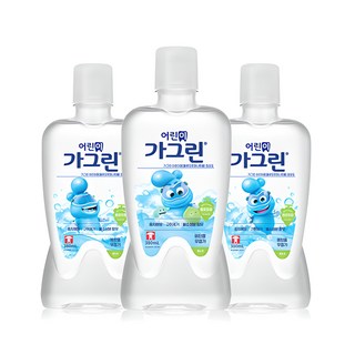 가그린 어린이용 구강세정제 청포도향 랜덤발송, 380ml, 3개