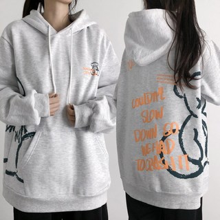 레이디스룸 [기모선택] 국산 오버핏 듀얼 베어 프린팅 후드티 빅사이즈 남녀공용