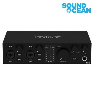 토핑 USB 오디오 인터페이스 TOPPING Professional USB Audio Interface, E2x2 블랙, 1개