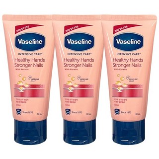 바세린 인텐시브 케어 헬씨 핸드 앤 스트롱거 네일 로션, 60ml, 3개