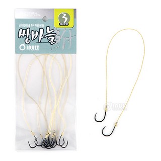 이누잇 쌍바늘 민물묶음채비 수제묶음바늘 지누 붕어 민물낚시, 1개