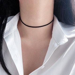 고급 블랙 벨벳 925 실버 은 목걸이
