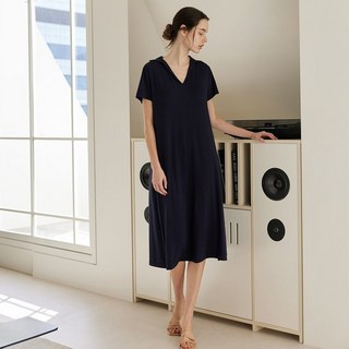 허비쉬잠옷 브리즈 칼라 드레스 - 네이비