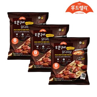 [푸드렐라]오븐구이닭다리살 바베큐맛, 3개, 300g
