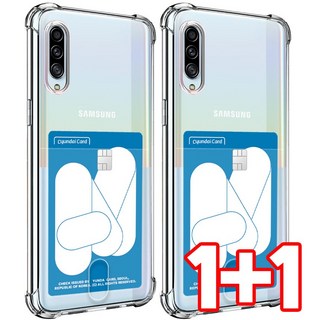 벌크온 1+1 갤럭시 A90 5G 카드수납 카드핏 투명 범퍼 젤리 케이스