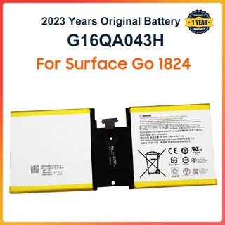 서피스 고 1824 태블릿 PC용 노트북 배터리 G16QA043H 4415Y 2ICP4 7676 7.66V 26.12Wh, 한개옵션1