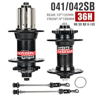 노바텍 허브 MTB 자전거 허브 앞 뒤 퀵 릴리스 부스트 베어링 홀 28 32/36 8 단 9 단 10 단 11/12 단 D041SB D042SB, 14.36H black a pair, 1개