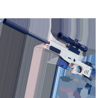 스나이퍼 물총 애땁 여름 물놀이용품 대용량 자동 워터건, 1개, 102CM 표준 AWM 그린 매거진