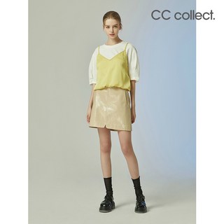 (백화점 정품) 레더 미니 스커트 BE_C231MSD010 898003, 66, Beige_BE1, 1개