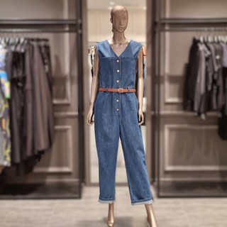 제시뉴욕 브이넥 민소매 데님점프수트