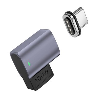 마그네틱 USB C 어댑터 11핀 타입 C 커넥터 헤드용 PD 100W 고속 충전, 100W elbow adapter T