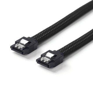 슬리빙케이블 파워 서플라이 Lingable SATA 3 0 III SATA3 7 핀 데이터 6 /초 SSD HDD 하드 디스크 드라이브 카보 나일론 슬리브 블랙 블루 473EA4, 0.5M, 1개, 5) 0.5M - black nylon