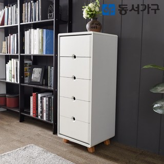 동서가구 팬타 5단 슬림 서랍장 DF645459, 메이플화이트
