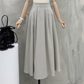 [행복여] 블루밍 플리츠 플레어 롱 스커트