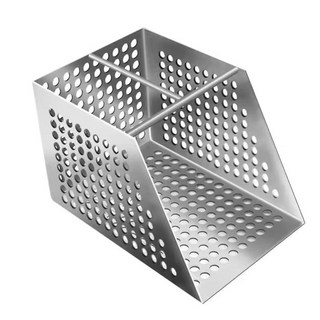 10x10x10CM 식당 드레인 거름망 하수구 씽크대 8MM 배수망 304 스테인레스, 400x350x150mm 구멍 직경 5mm, 1개
