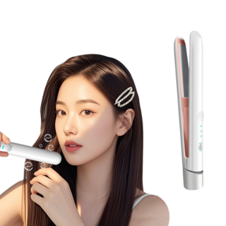 무선 고데기 휴대용 매직기 스트레으트 웨이브, 화이트