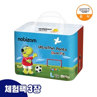 [체험팩] 나비잠 기저귀 울트라씬 듀얼핏 팬티 3장 모음, 4단계, 3매