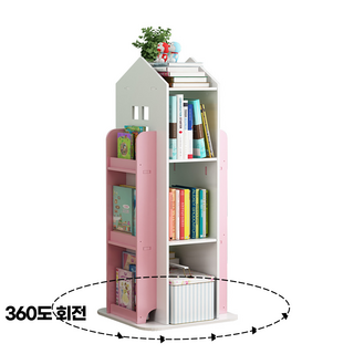 물랑물랑 어린이 유아회전책장 아기책장, 3단, 흰색