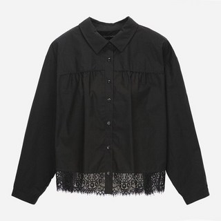 (100%정품)써스데이아일랜드 블라우스 레이스 패치 셔츠블라우스 (T6MBL148W) 데일리룩 캐주얼