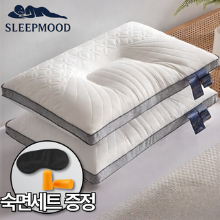 슬립무드 편안한 낮은 경추 베개, 화이트, 1개