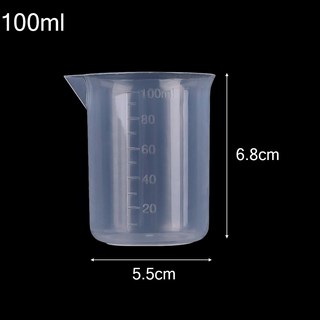 용기 화학 도구 100ml 주방 컵 플라스틱 비커 도매 스케일 저그 베이킹 측정 투명 실험실, 1PCS