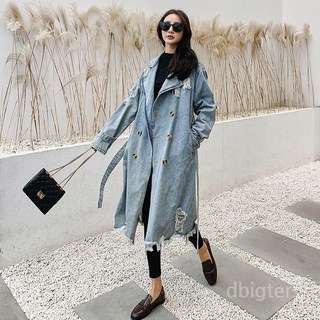 데님재킷 여성용 빈티지 거지패션 캐주얼 하프 트렌치 코트