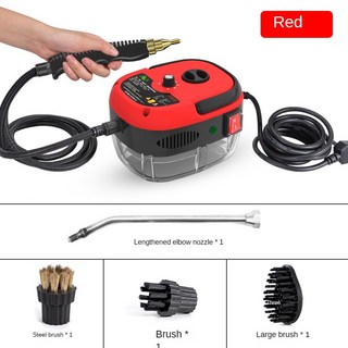 2500W 가정용 고온 스팀 청소기 살균 에어컨 주방 후드 가정용 자동차 김이 나는 청소기 110V 220V, 01220V, 03 빨간