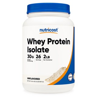 뉴트리코스트 WPI 웨이프로틴 아이솔레이트 맛있는 단백질 보충제 907g 무맛 1개