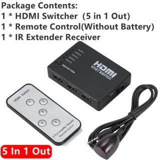 IR 원격 3D 비디오 스위처 KVM 스위치 Xbox PS4 DVD PC 노트북 TV용 HDMI 허브 5 포트 HDMI 호환 스위치 5 in 1 Out, 1) 5 in 1 out, 1개