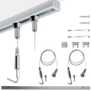 마이토우 프리미엄 레일 액자걸이 세트 50cm 100cm 5종 스마트 연장 레일 5색상 추가 액자걸이 4색상, 실버, 택1. 50cm 액자레일세트 (레일50cm+걸이2개), 1세트