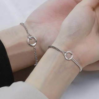 나나엘르 925실버 필드 더블 링 커플 팔찌 에르메스팔찌