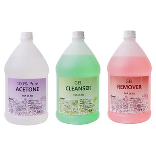 네일데코 아세톤 젤클렌저 젤리무버 대용량 1+1, 2개, 3.8L, 100%퓨어아세톤1+1