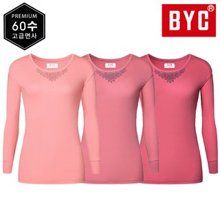 BYC 순면 80수 고급원단 손발목 레이스 여성내복세트