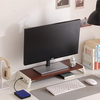 BYOU 우드 USB 허브 모니터 받침대