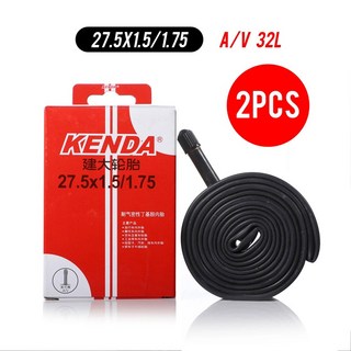 2PCS KENDA 자전거 내부 튜브 MTB 자전거 타이어 26 27.5 29 인치 1.5/1.75 1.9/2.125 2.3/2.4 AV FV 사이클링 부틸 고무 내부 튜브, 27.5x1.5 1.75 AV32L, 2개