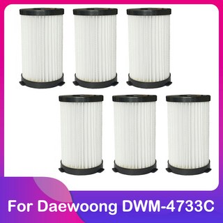 대웅 모닝컴 사이클론 진공 청소기 교체용 DWM 4733C HEPA 필터 팩 예비 부착물 교체 액세서리, 6개
