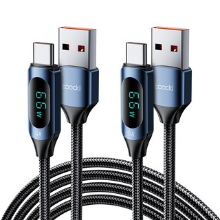 TOOCKI 알루미늄 합금 LED 디스플레이 6A C 타입 초고속 충전 케이블