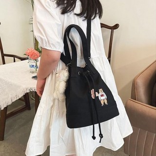 귀여운 미니 베어 캔버스 복조리 에코백 토트백 크로스백