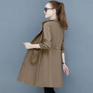 하프 트렌치 코트 가을 여성 미디 아우터