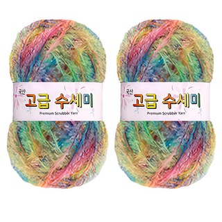 yarna 고급 수세미 나염 뜨개실 80g, 206, 2개