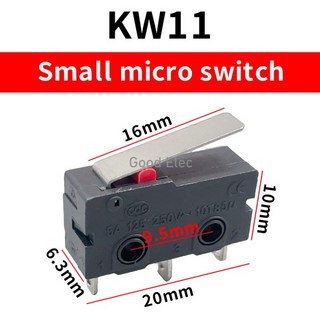 소형 마이크로 리미트 스위치 기계식 스트로크 5A 125/250V ~ 10T85 셀프 리셋 풋 KW11 5 개