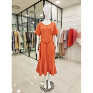 듀엘 벨티드 라운드롱 반팔 원피스 L242PSE039 백화점 아울렛 (3963697)